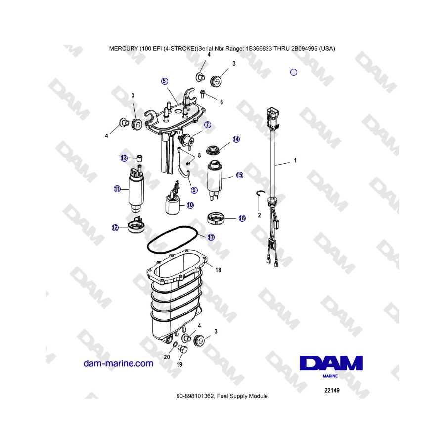 Mercruiser EFI 100 (4-STROKE) - Fuel Supply Module