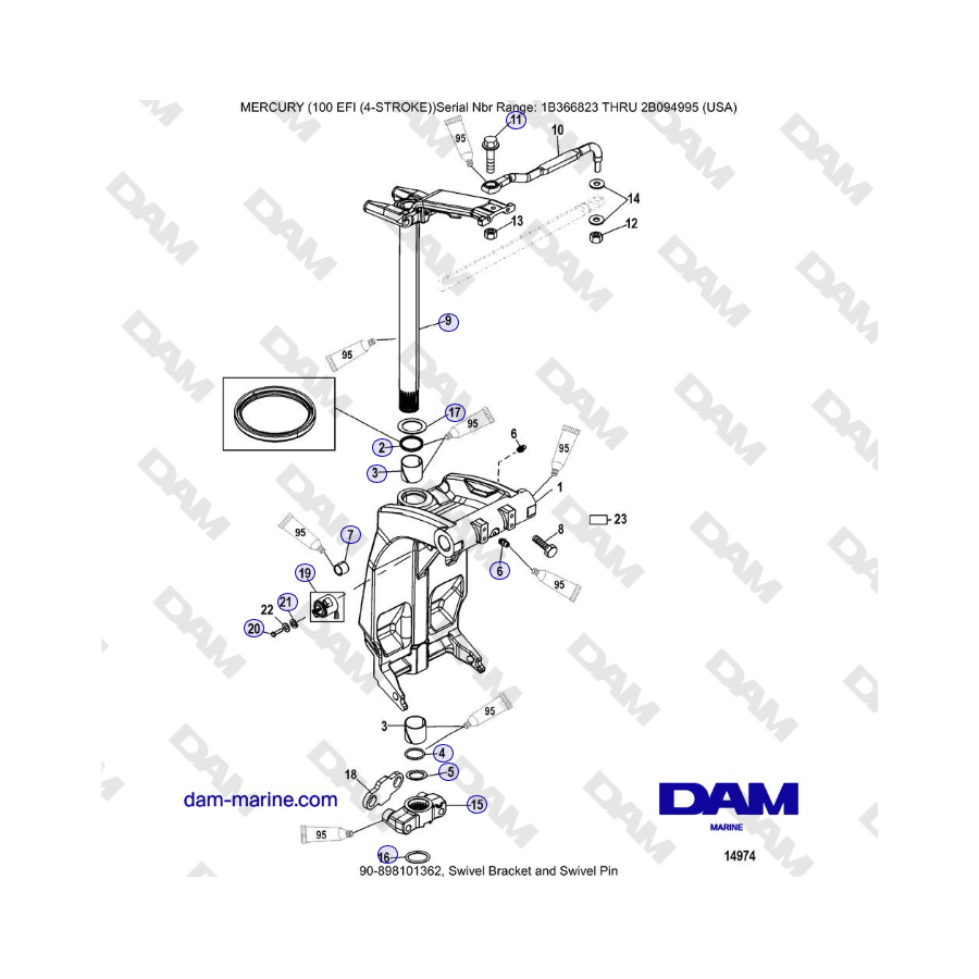 Mercruiser EFI 100 (4-STROKE) - Swivel Bracket and Swivel Pin