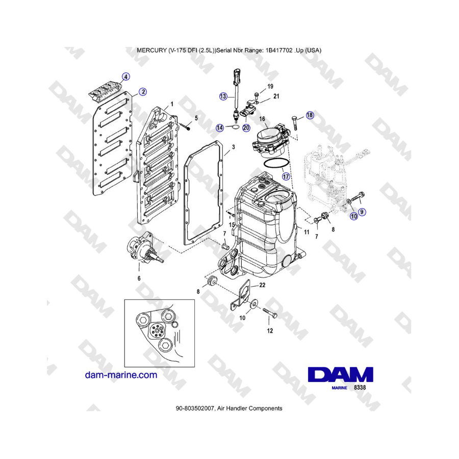 Mercury 175 Verado - Air Handler Components