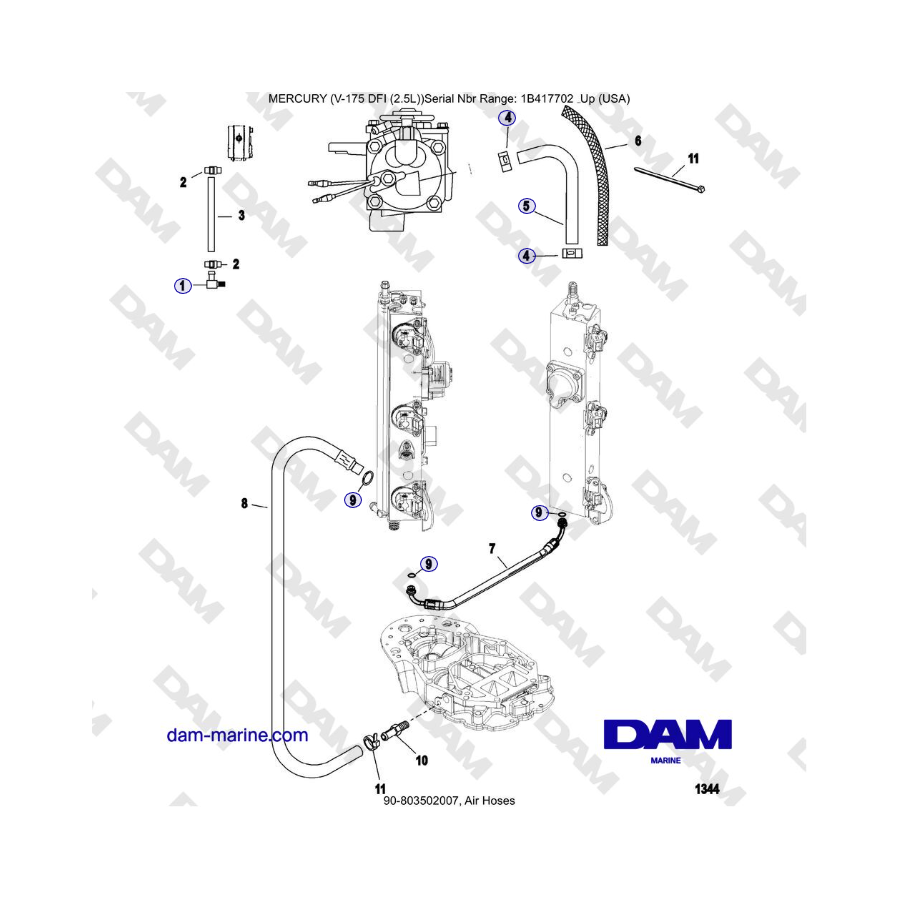 Mercury 175 Verado - Air Hoses