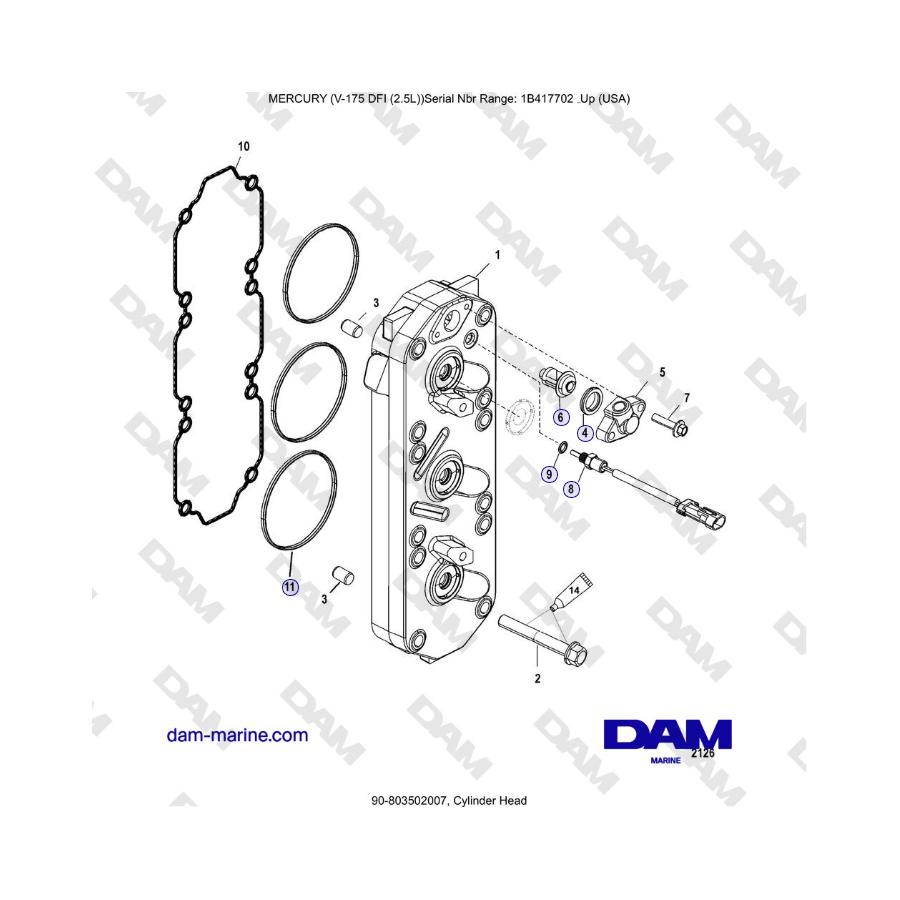 Mercury Verado 175 - Cylinder Head