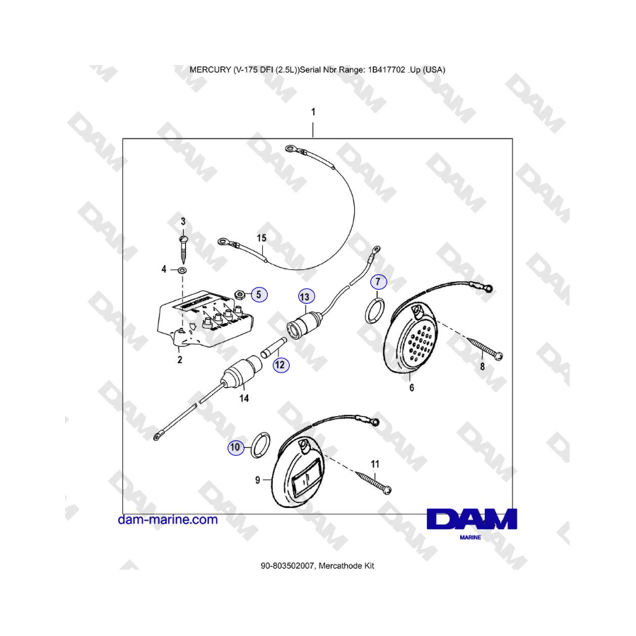 Mercury Verado 175 - Mercathode Kit