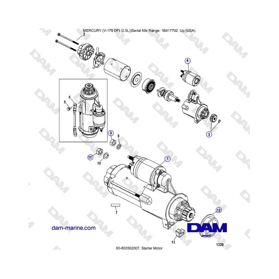 Mercury Verado 175 - Starter motor