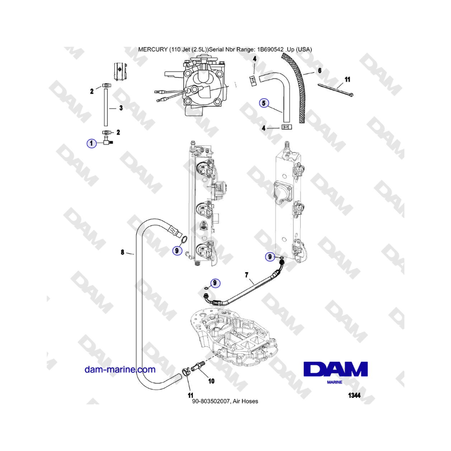 Mercury EFI 110 - Air Hoses