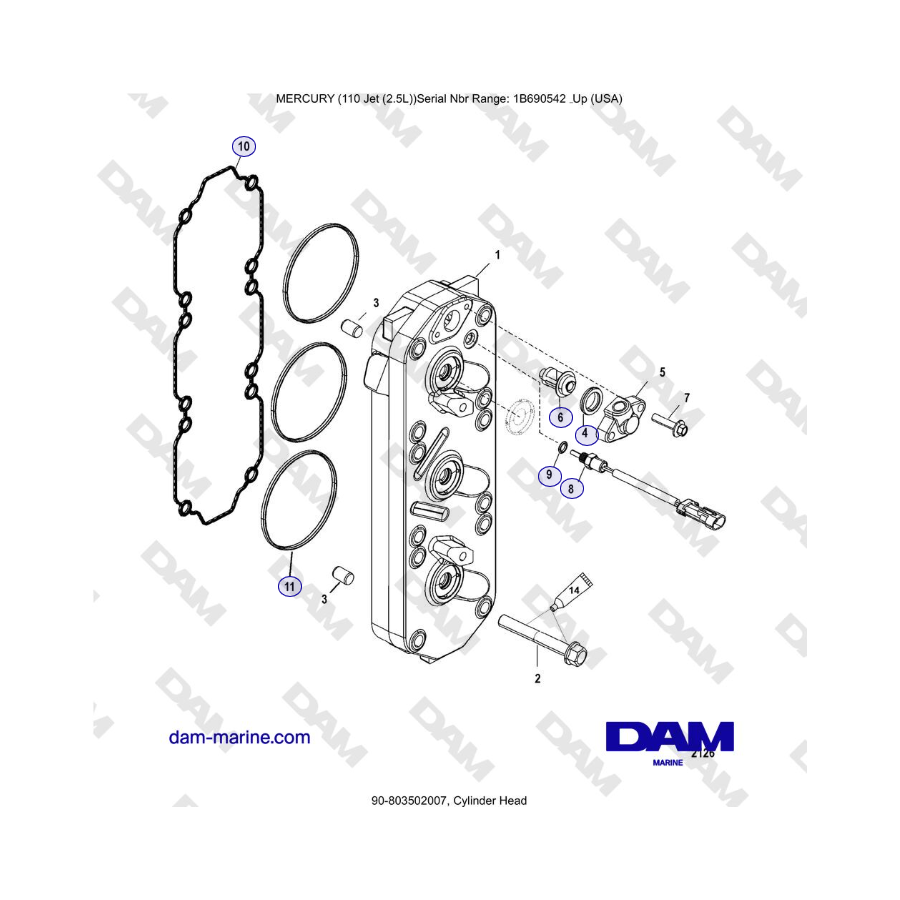 Mercury 110 EFI - Cylinder Head