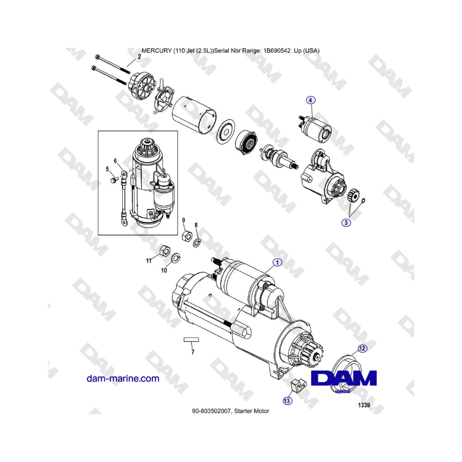 Mercury 110 EFI - Starter Motor