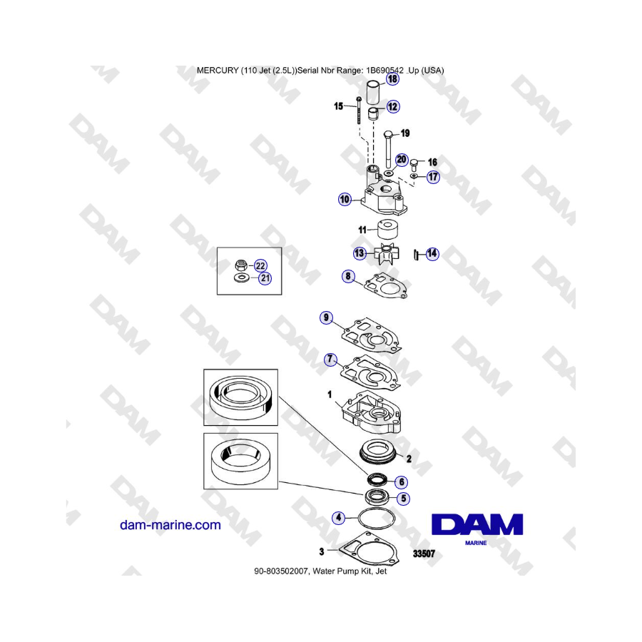 Mercury 110 EFI - Water Pump Kit, Jet