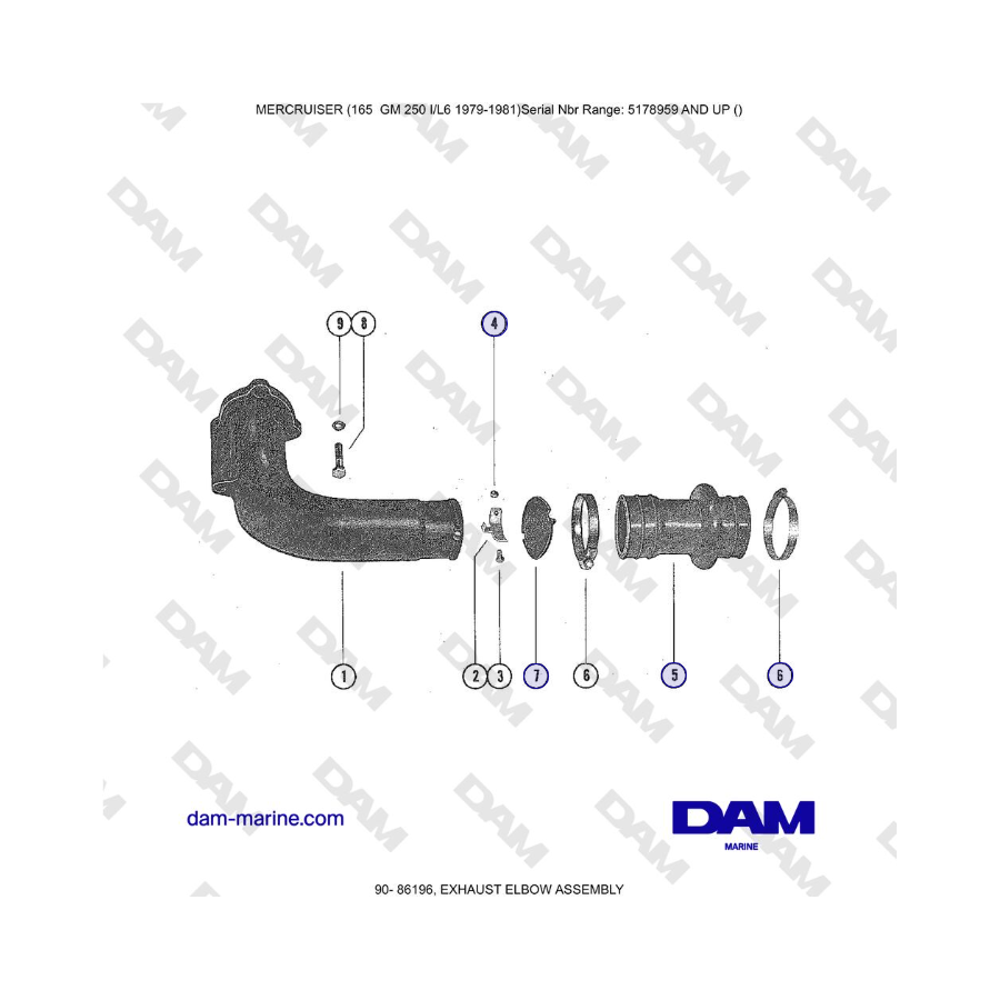 Mercruiser 165 - EXHAUST ELBOW ASSEMBLY