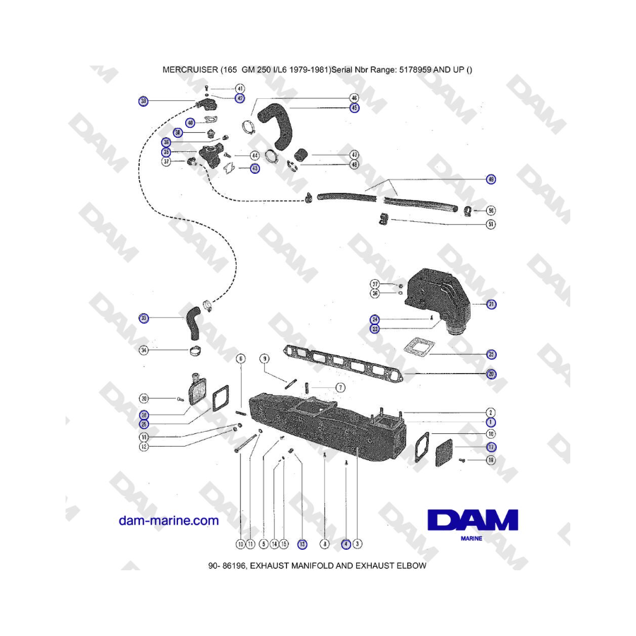 Mercruiser 165 - EXHAUST MANIFOLD AND EXHAUST ELBOW