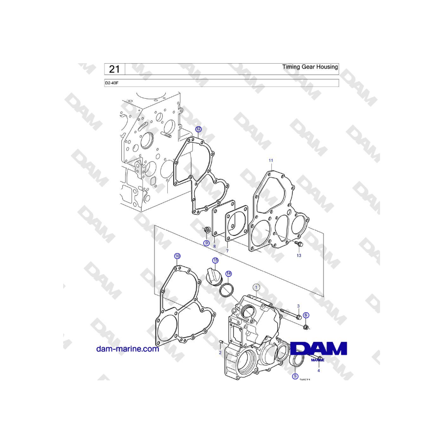 Volvo Penta D2-40F - Timing Gear Housing