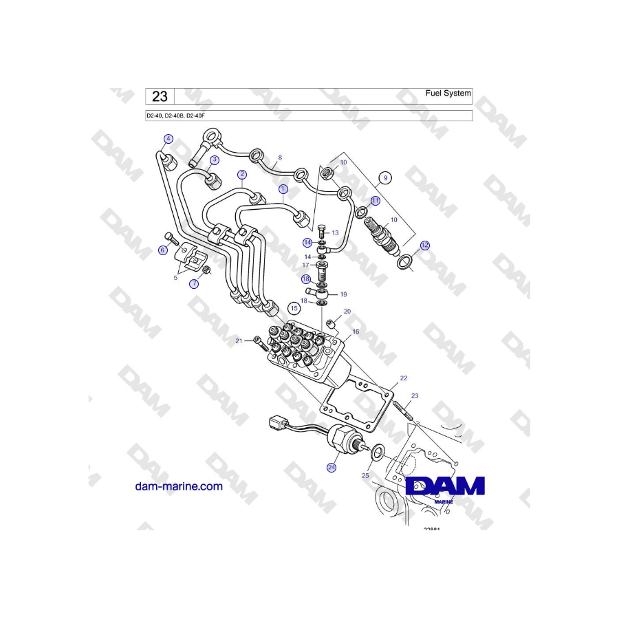 Volvo Penta D2-40, D2-40B, D2-40F - Fuel System