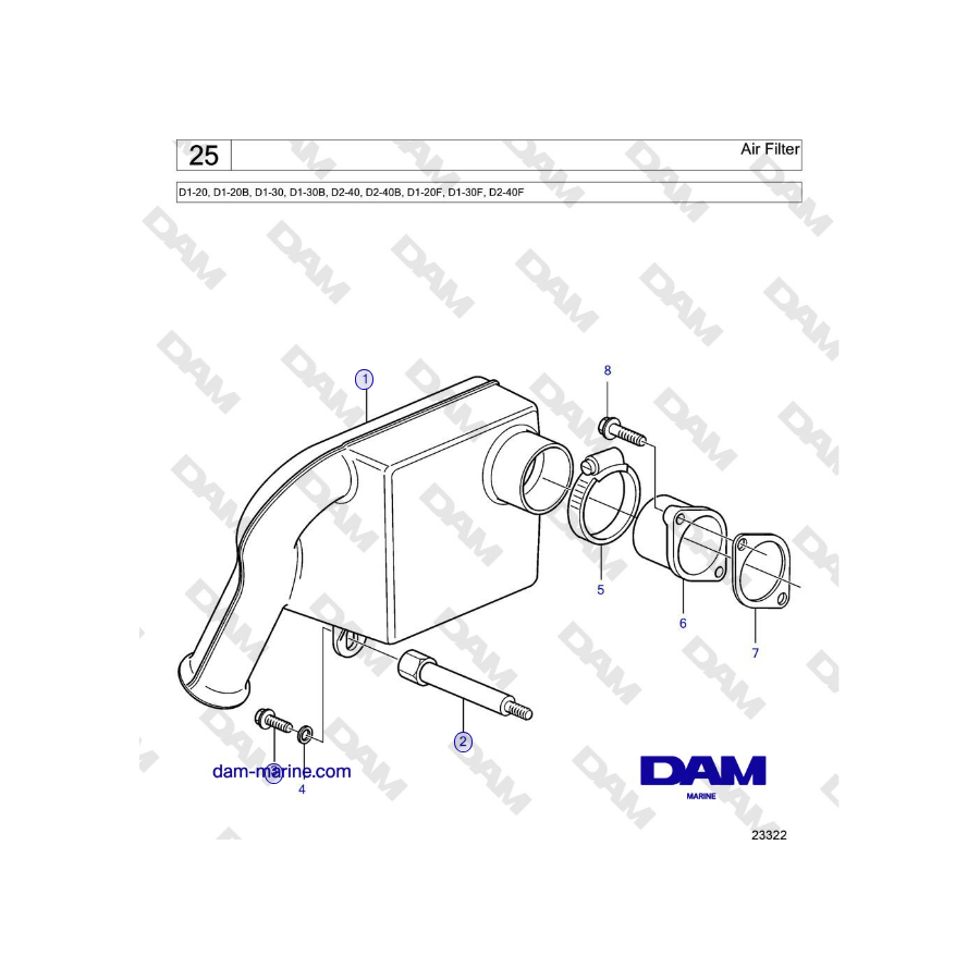 Volvo Penta D2-40, D2-40B, D2-40F - Air Filter