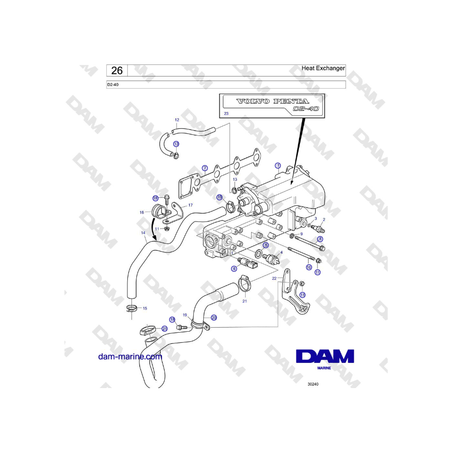 Volvo Penta  D2-40 - Heat Exchanger