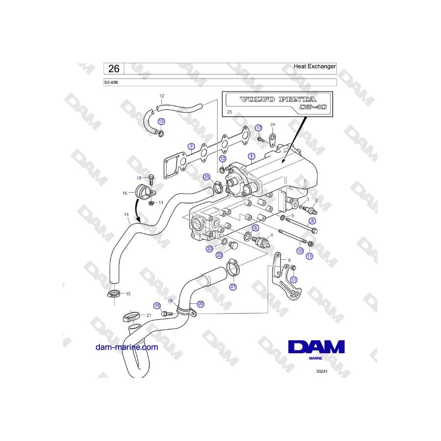 Volvo Penta D2-40B - Heat Exchanger