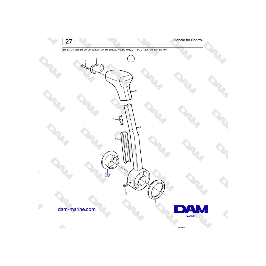 Volvo Penta D2-40, D2-40B, D2-40F - Handle for Control