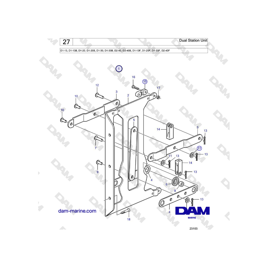 Volvo Penta D2-40, D2-40B, D2-40F - Dual Station Unit