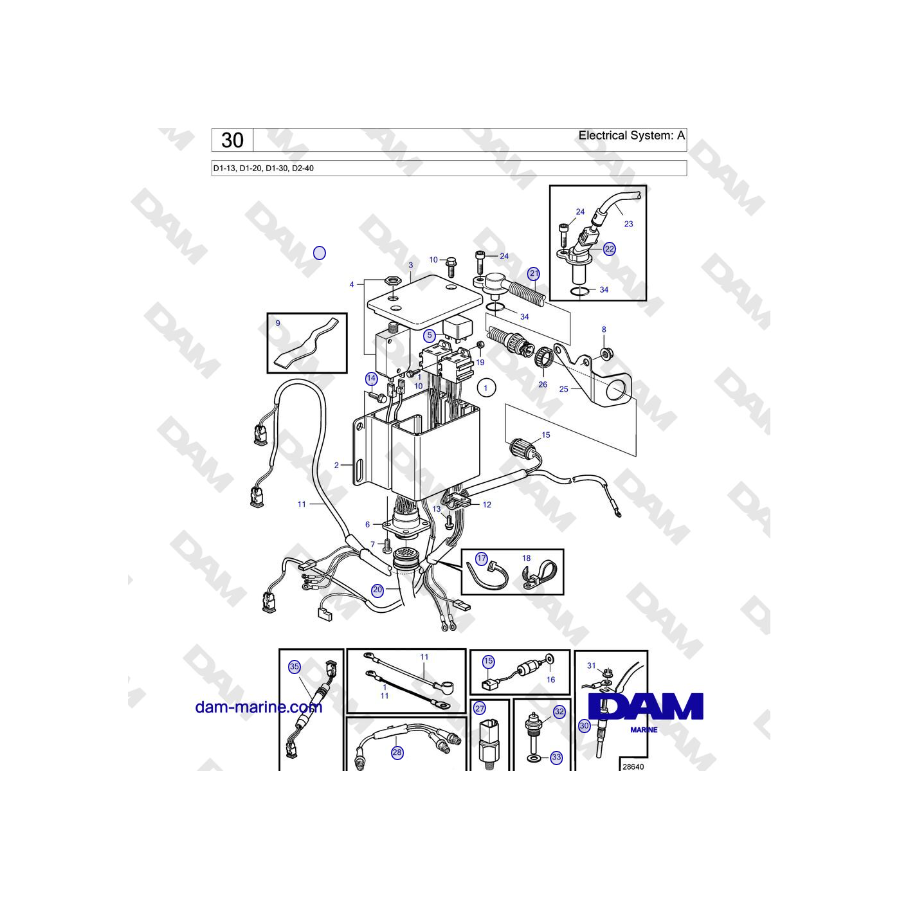 Volvo Penta D2-40 - Electrical System: A