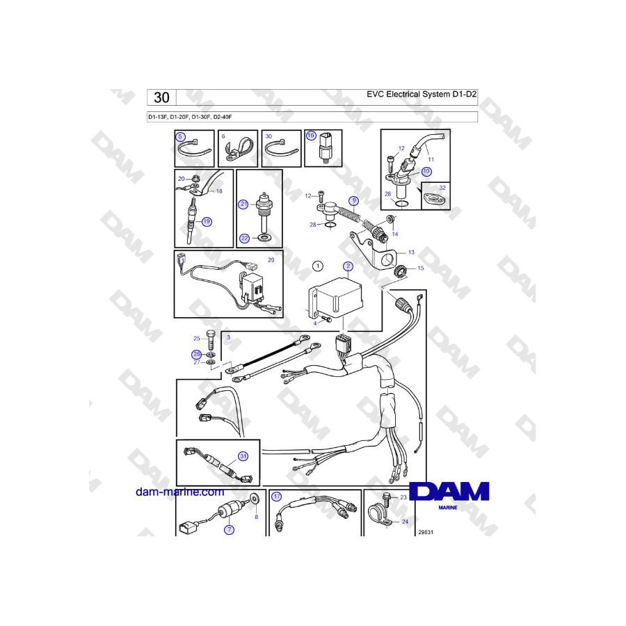 Volvo Penta D2-40F - EVC Electrical System D1-D2