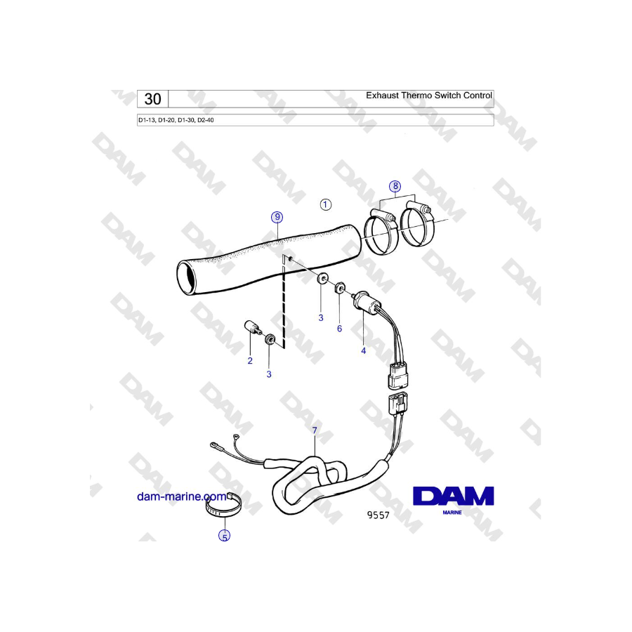 Volvo Penta D2-40 - Exhaust Thermo Switch Control