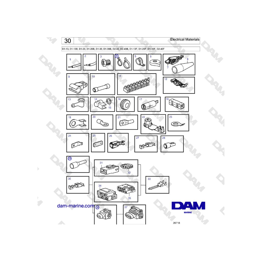 Volvo Penta D2-40 - Electrical Materials