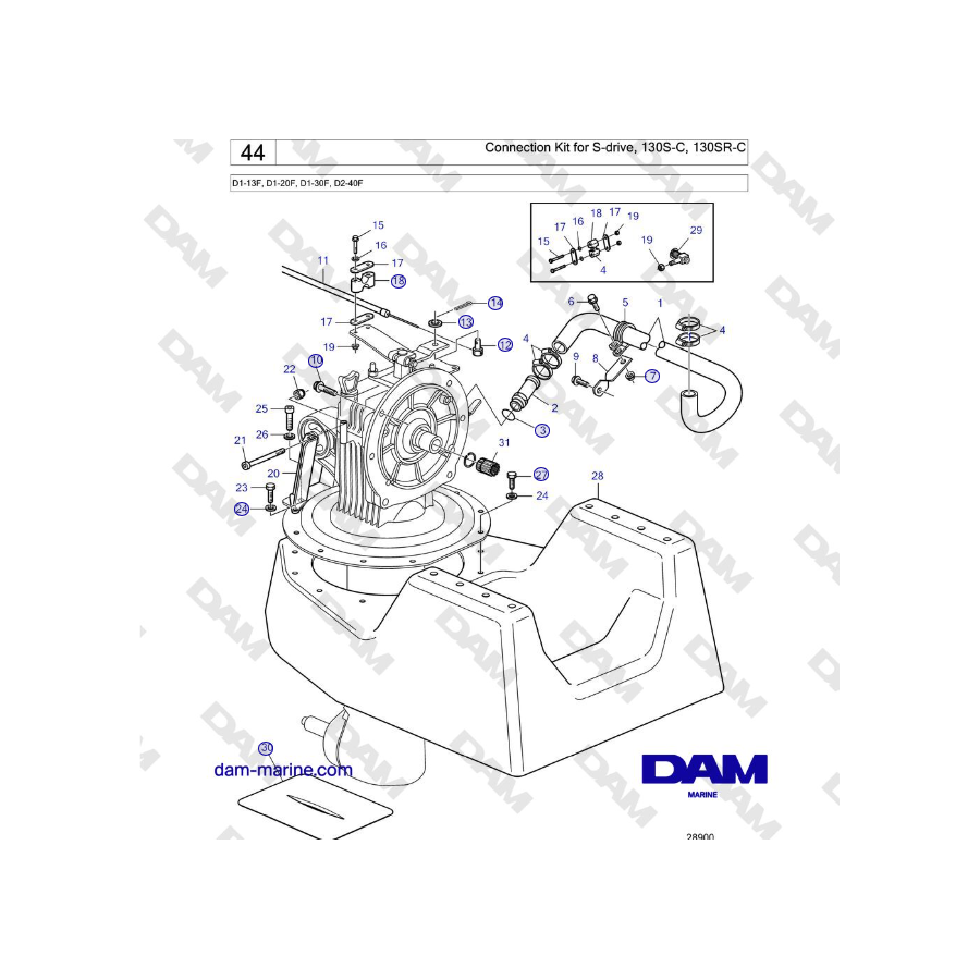 Volvo Penta D2-40 - Connection Kit for S-drive, 130S-C, 130SR-C