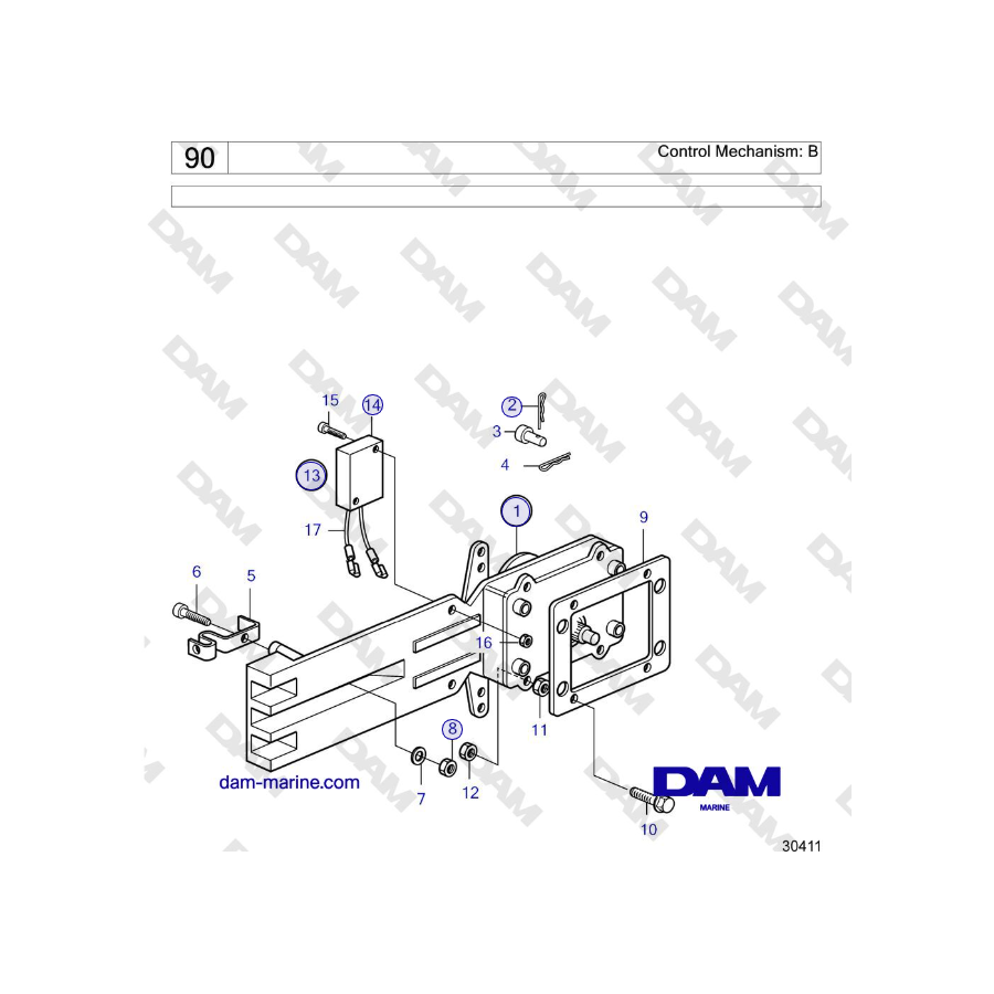 Volvo Penta D2-40 - Control Mechanism: B