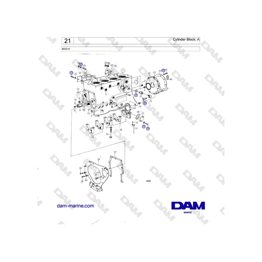 Volvo Penta MD21A - Cylinder Block: A