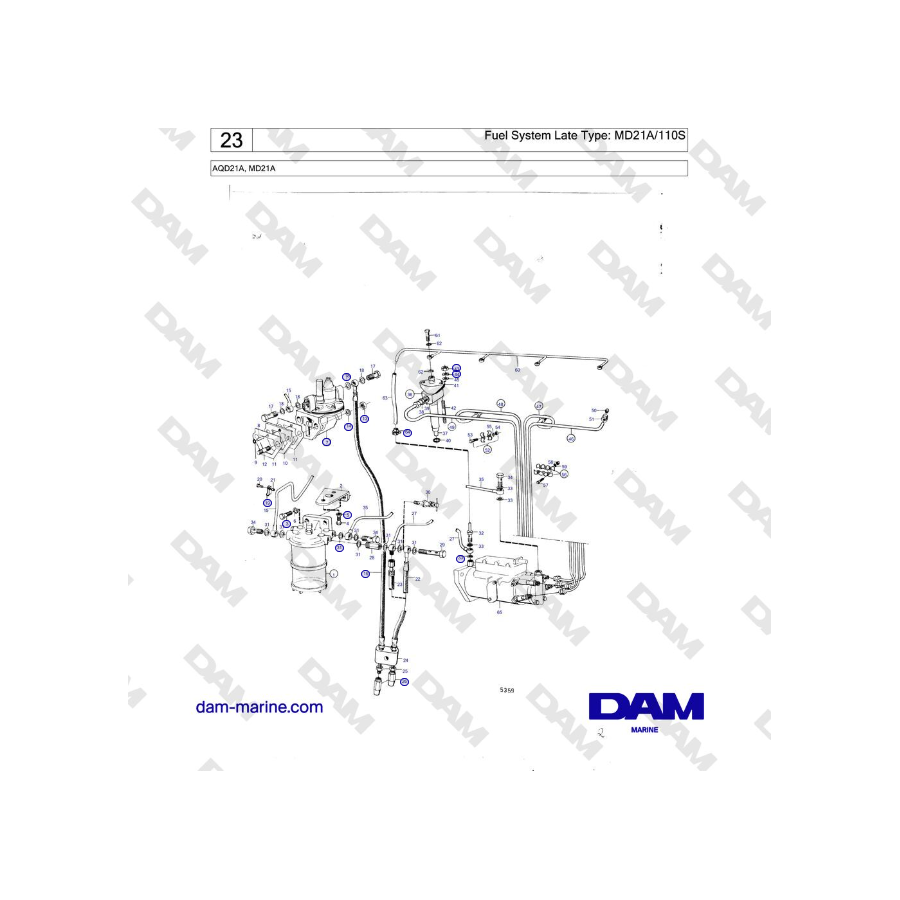 Volvo Penta MD21A - Fuel System Late Type: MD21A/110S