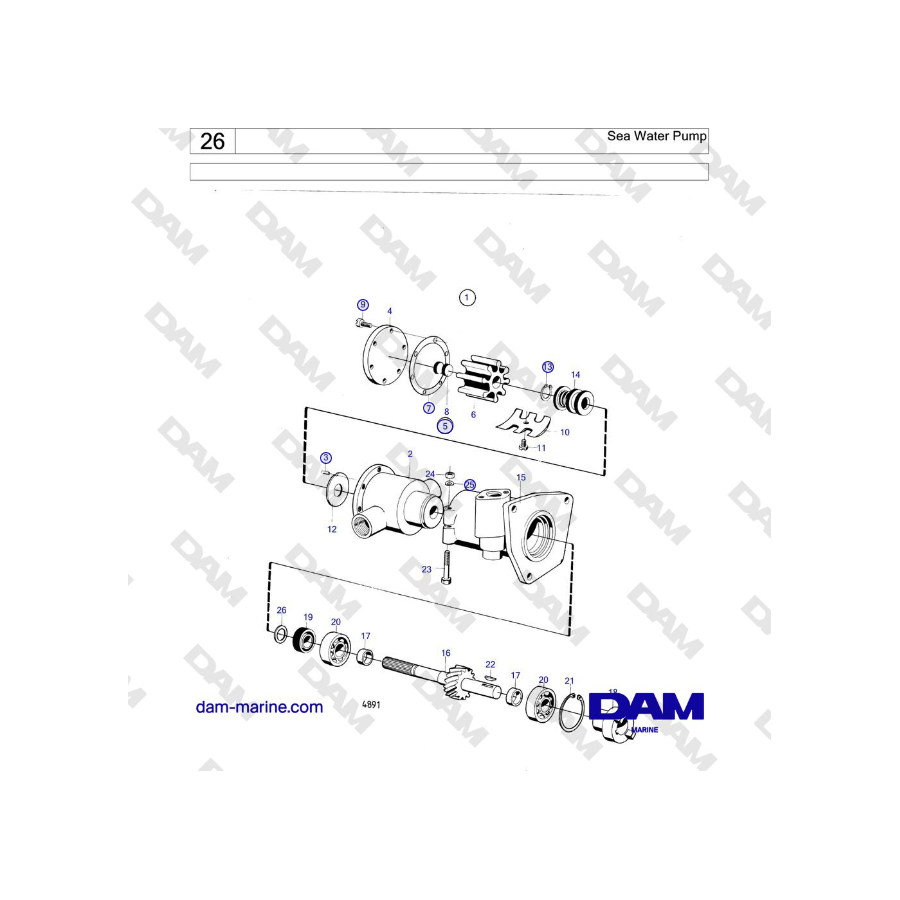 Volvo Penta MD21A - Sea Water Pump