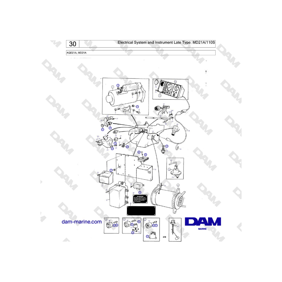 Volvo Penta MD21A - Electrical System and Instrument Late Type: MD21A/110S