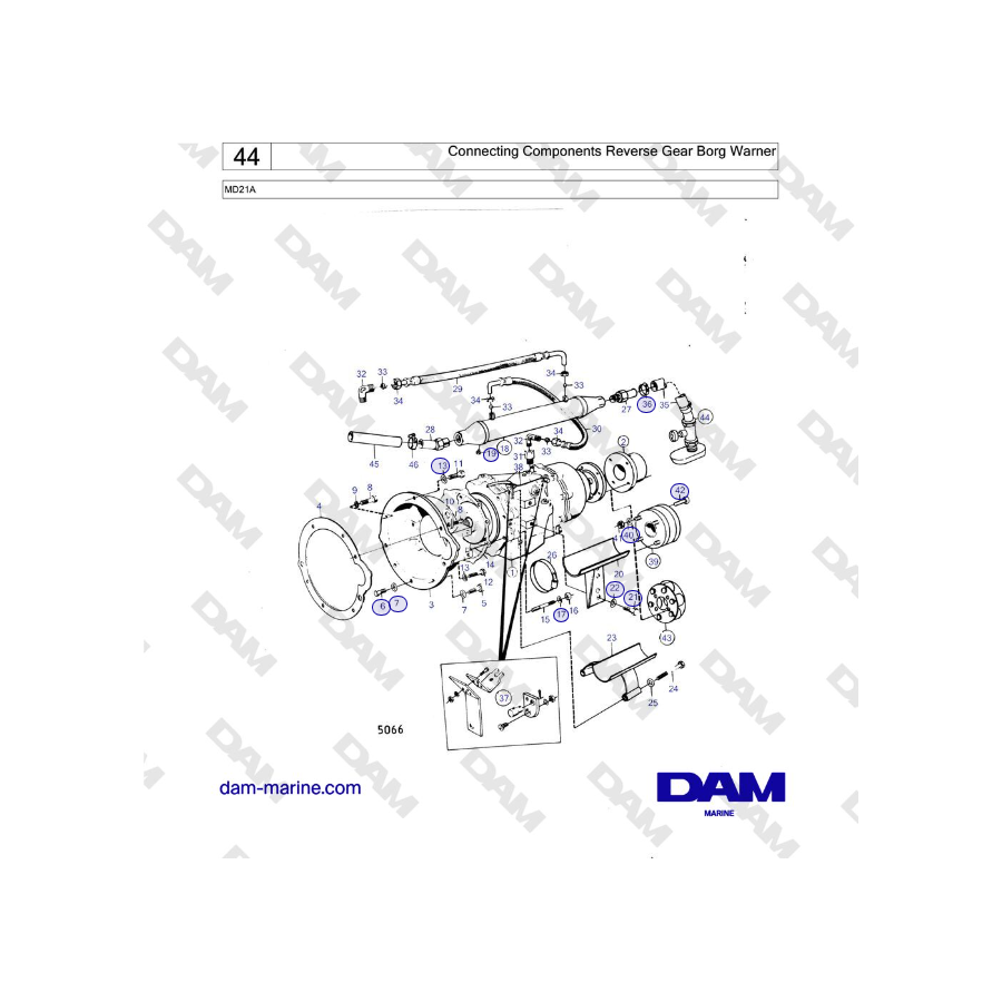 Volvo Penta MD21A - Connecting Components Reverse Gear Borg Warner