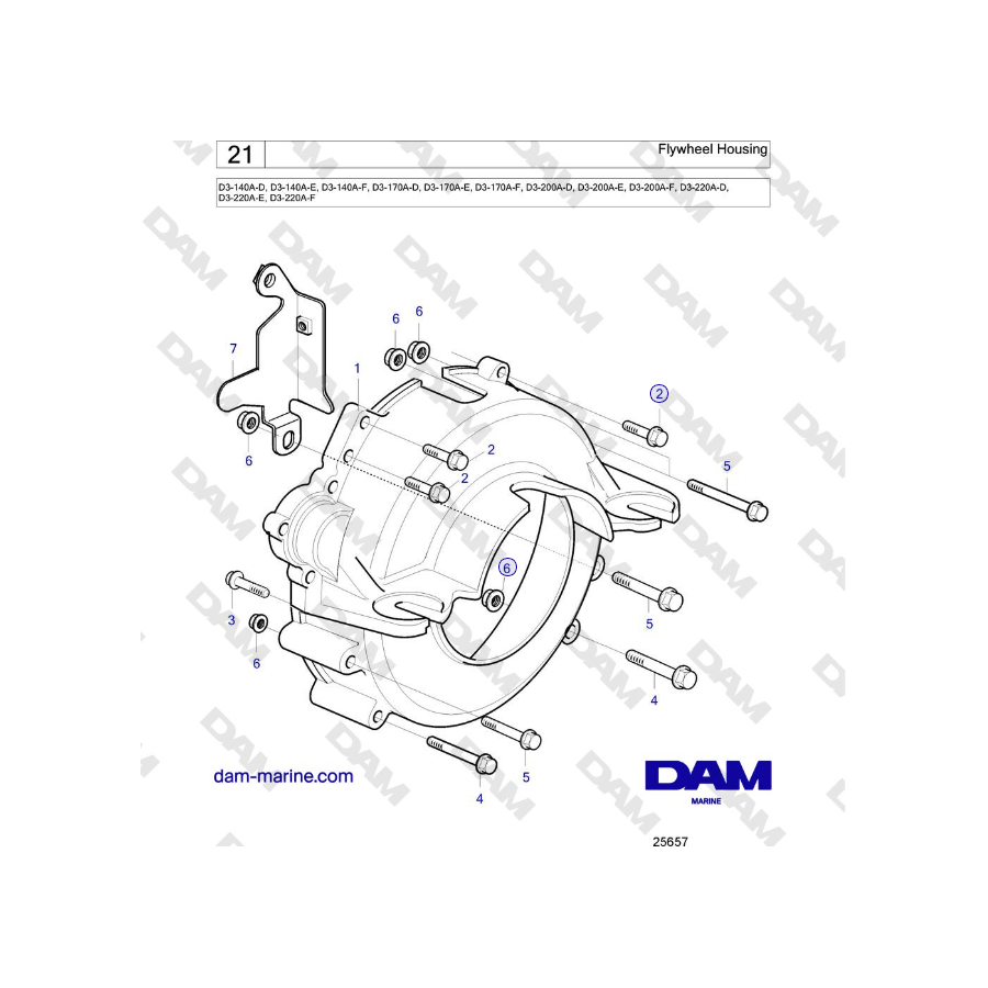 Volvo Penta D3-220A-F - Flywheel Housing