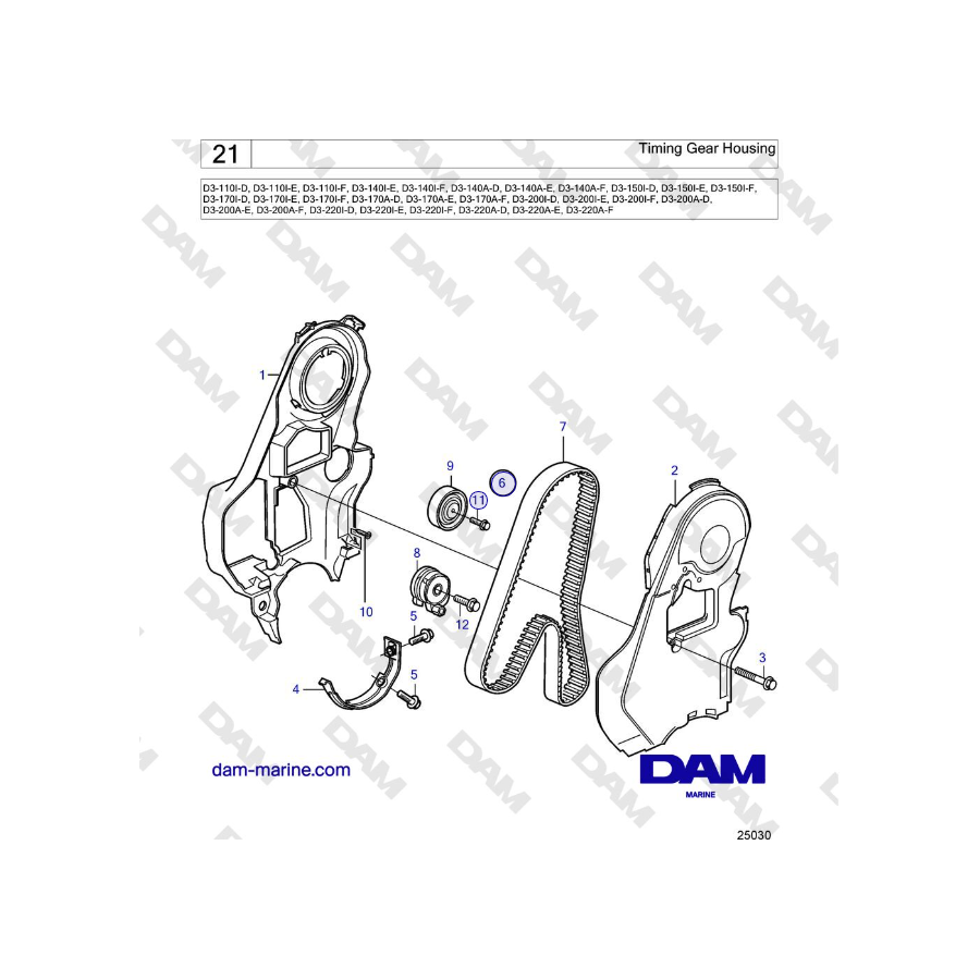 Volvo Penta D3-220A-F - Timing Gear Housing