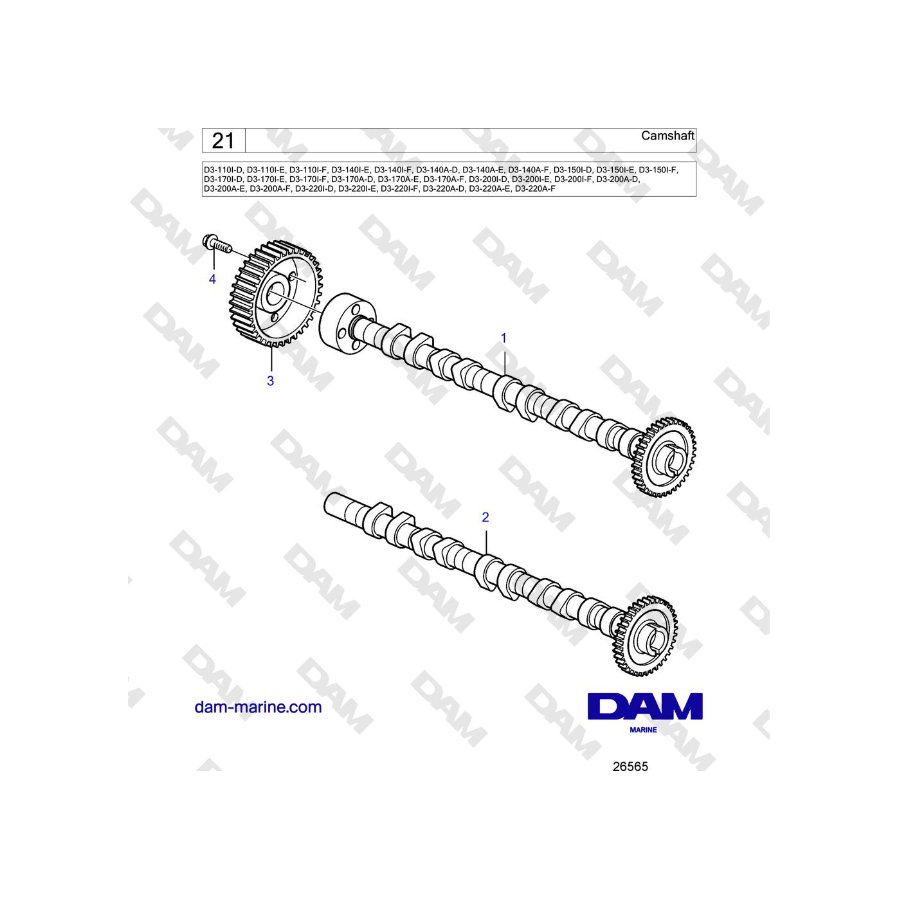 Volvo Penta D3-220A-F - Camshaft