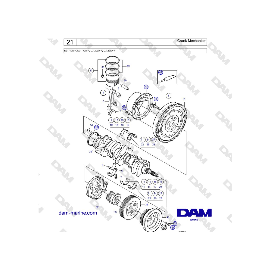 Volvo Penta D3-220A-F - Crank Mechanism