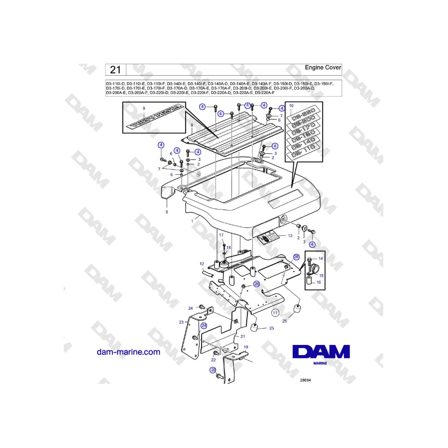 Volvo Penta D3-220A-F - Engine Cover