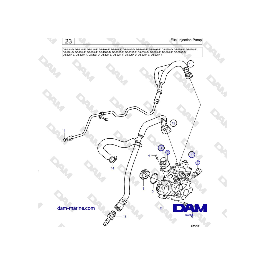 Volvo Penta D3-220A-F - Fuel Injection Pump