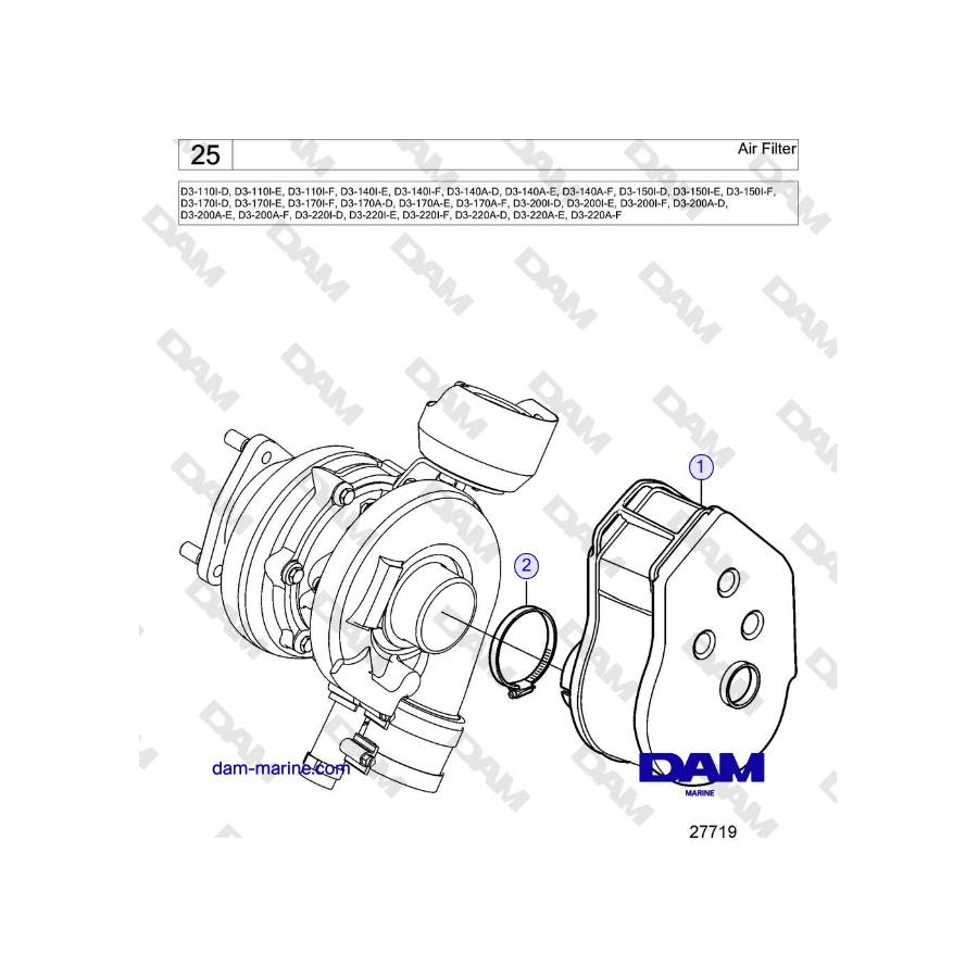 Volvo Penta D3-220A-F - Air Filter