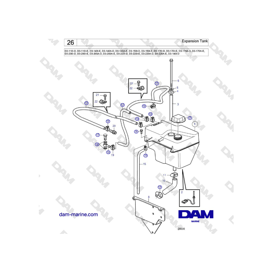 Volvo Penta D3-220A-F - Expansion Tank