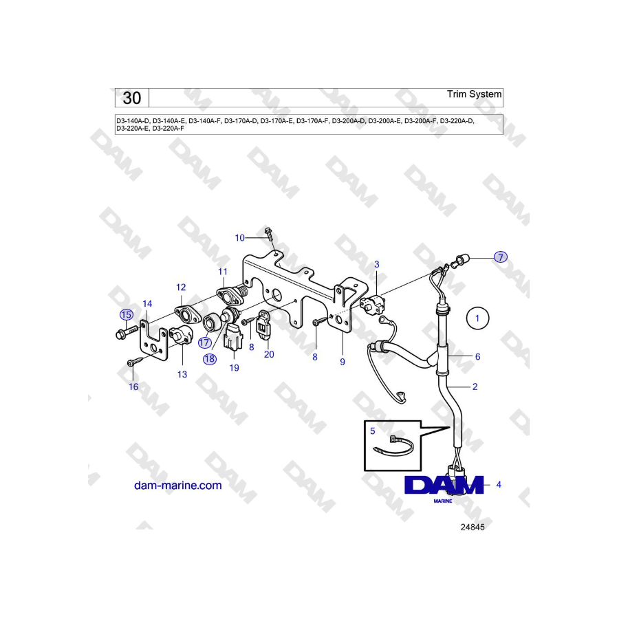 Volvo Penta D3-220A-F - Trim System 