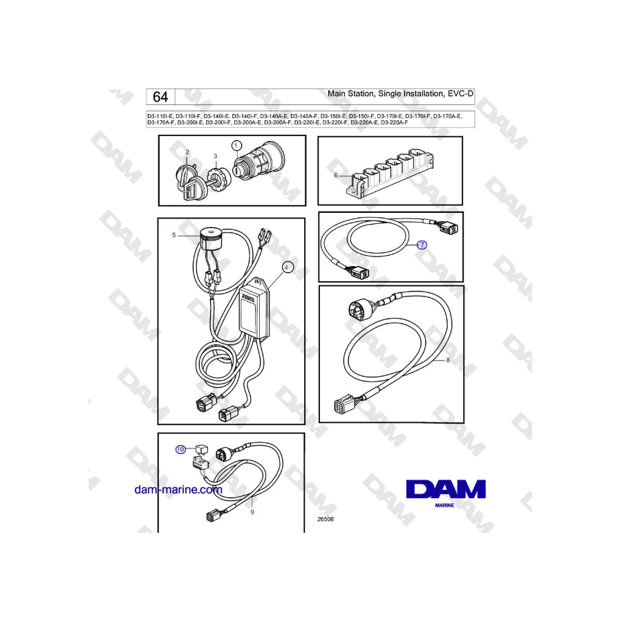 Volvo Penta D3-220A-F - Main Station, Single Installation, EVC-D