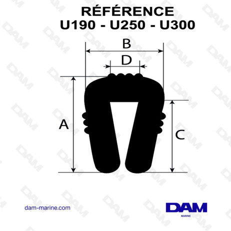 LISTON PERFIL PVC NEGRO U250