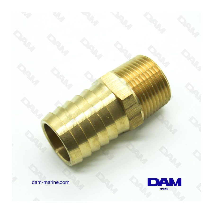 BRASS STRAIGHT WATER CONNECTOR - 3/4 X 25MM