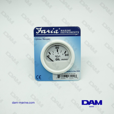 WHITE OIL PRESSURE GAUGE PSI