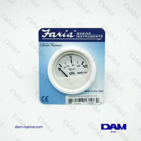 WHITE OIL PRESSURE GAUGE BAR