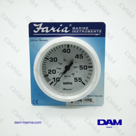 WHITE SPEED GAUGE 0-55 MPH