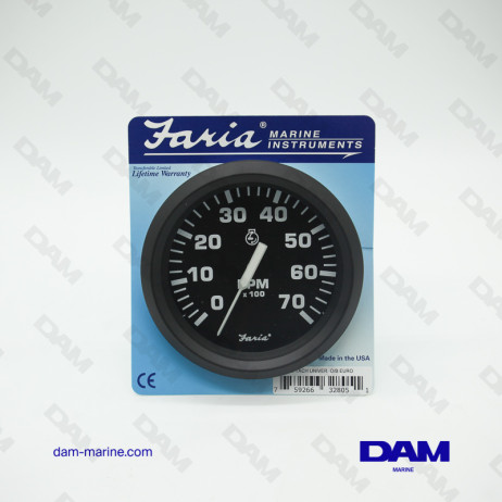 BLACK OUTBOARD TACHOMETER 0-7000 TRS