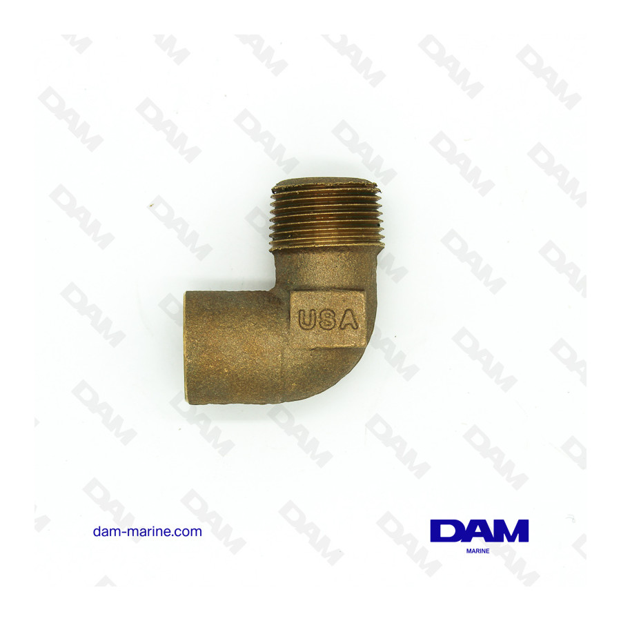 BRASS ELBOW WATER FITTING 90° MM - 3/4 X 1