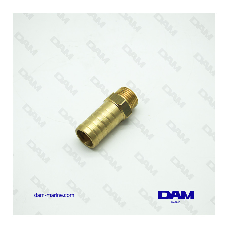 BRASS STRAIGHT WATER CONNECTOR - 3/8 X 17MM