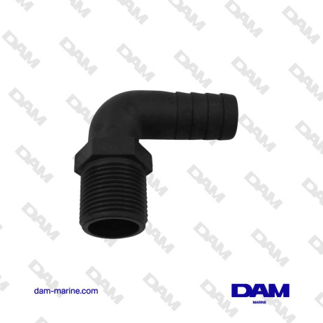 PLASTIC 90° ELBOW WATER FITTING - 1 BSP X 25MM